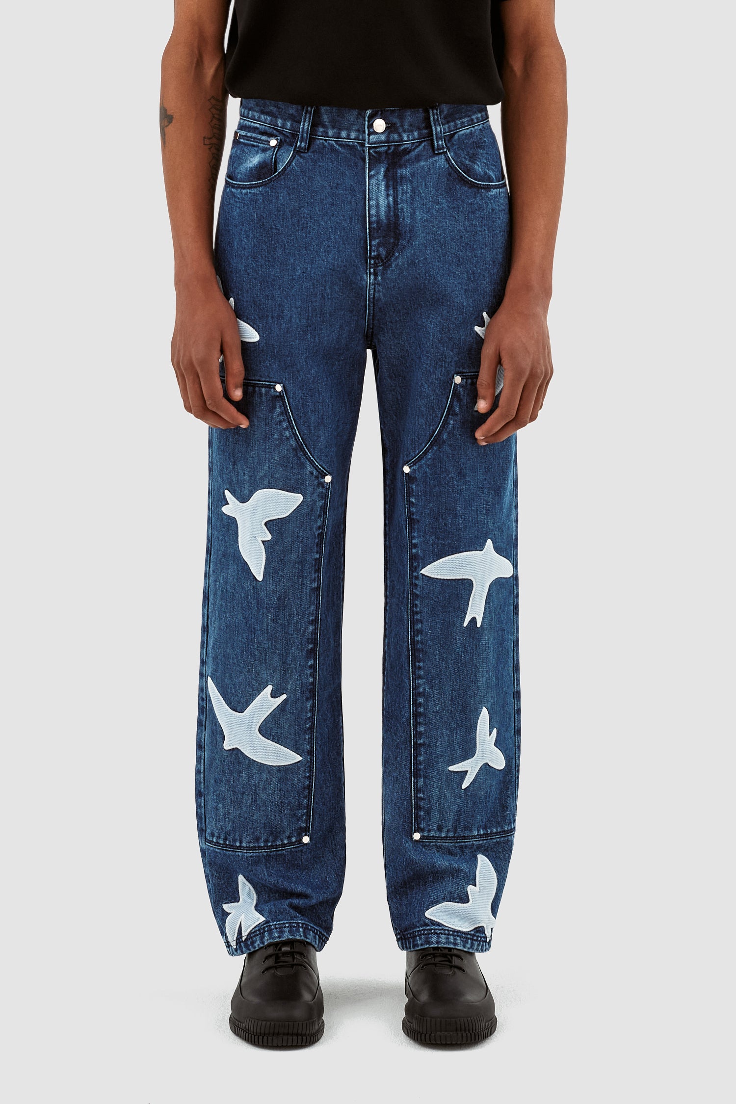 Pantalon Parker Birds - Bleu lavé