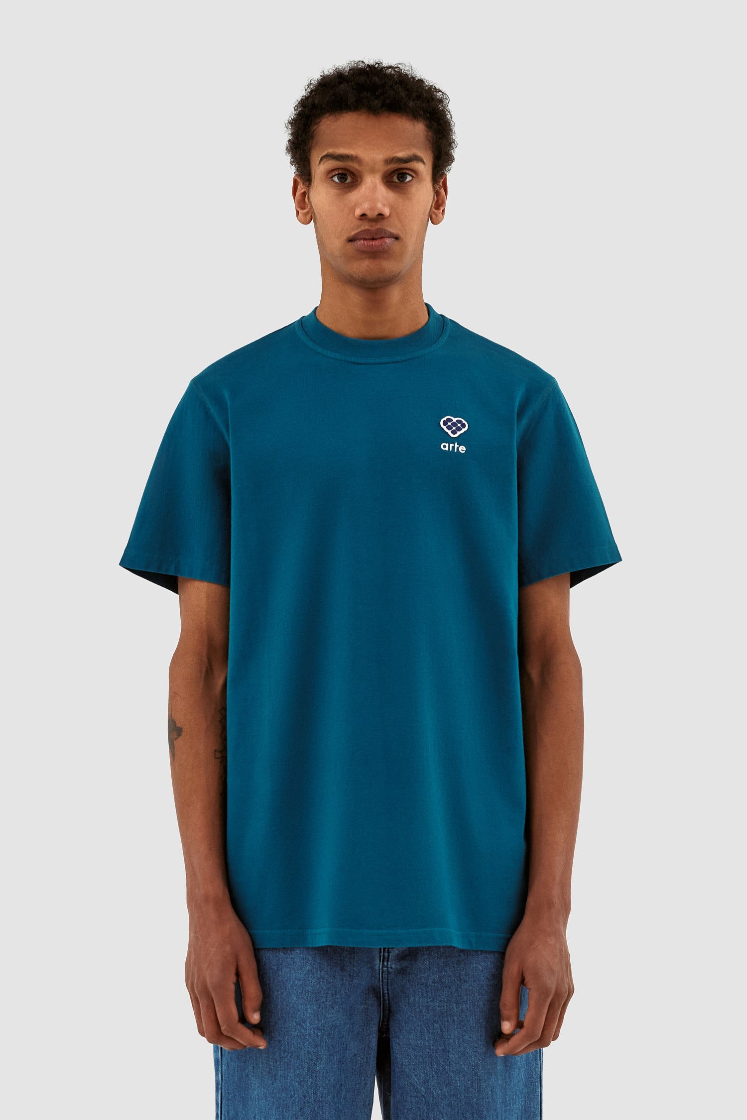 Tommy Heart Patch T-shirt - Blue Lagoon