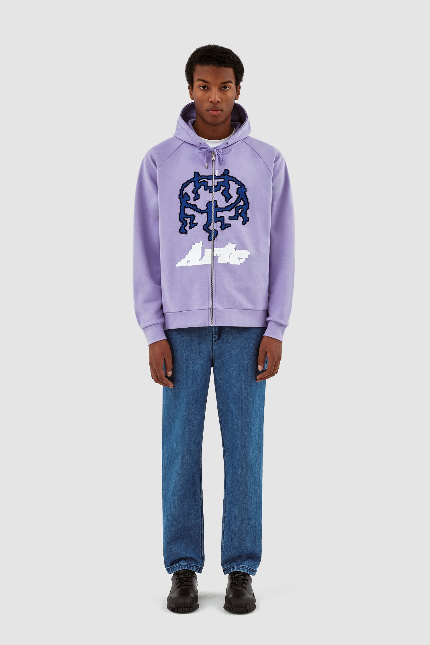 Joe Pixel Dancer Zip Hoodie - Lilas