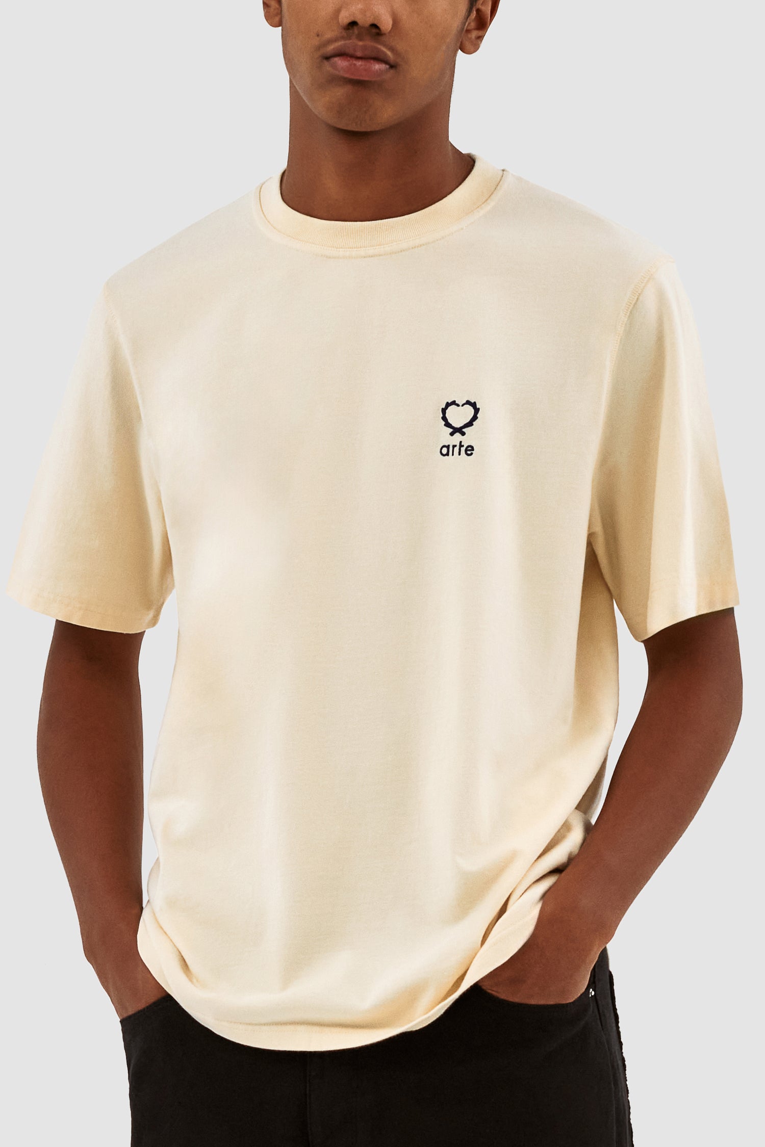 Teo - T-shirt à petit cœur - Crème